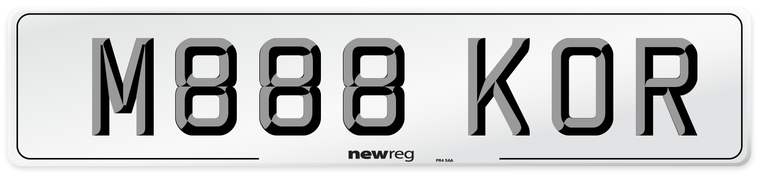 M888 KOR Number Plate from New Reg